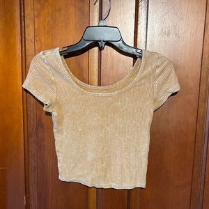 Wild Fable Tan Ribbed Crop Top